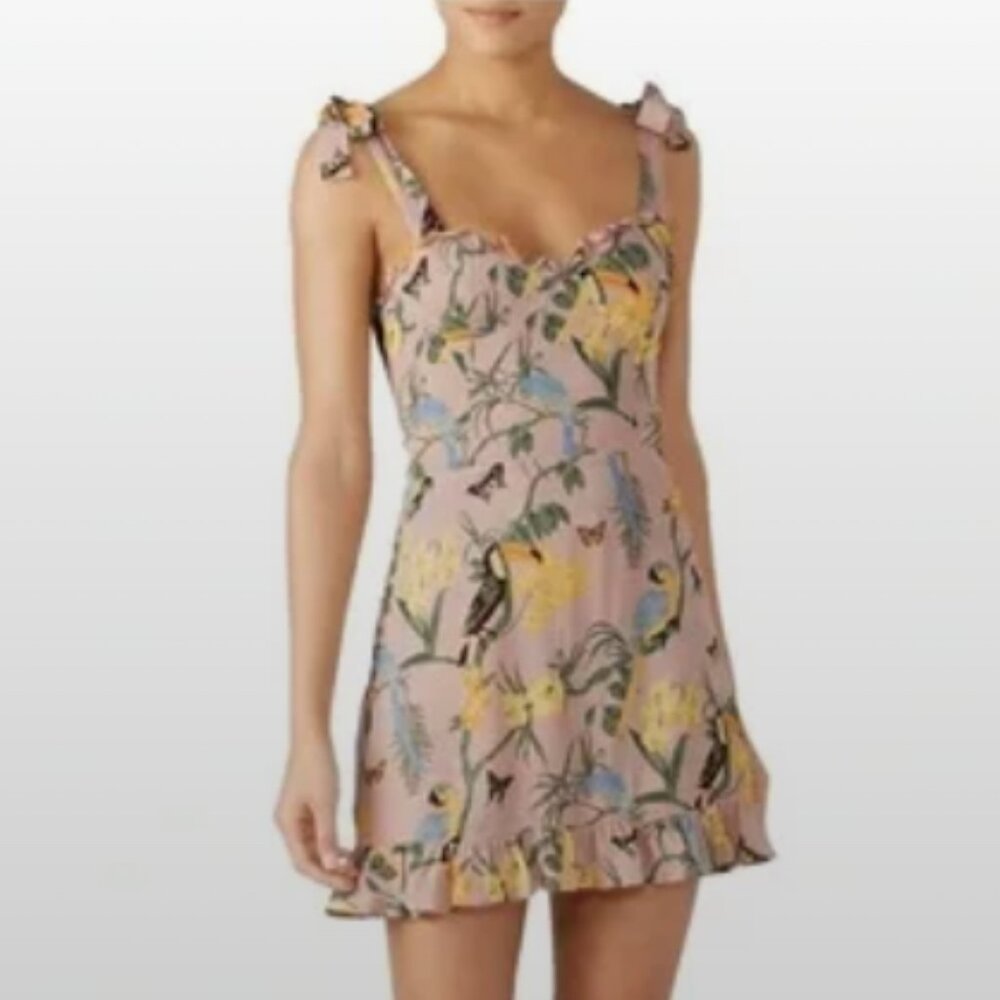 Reformation Christine Dress in Conga Bird, Sz 6 XS (fits Sz 0)